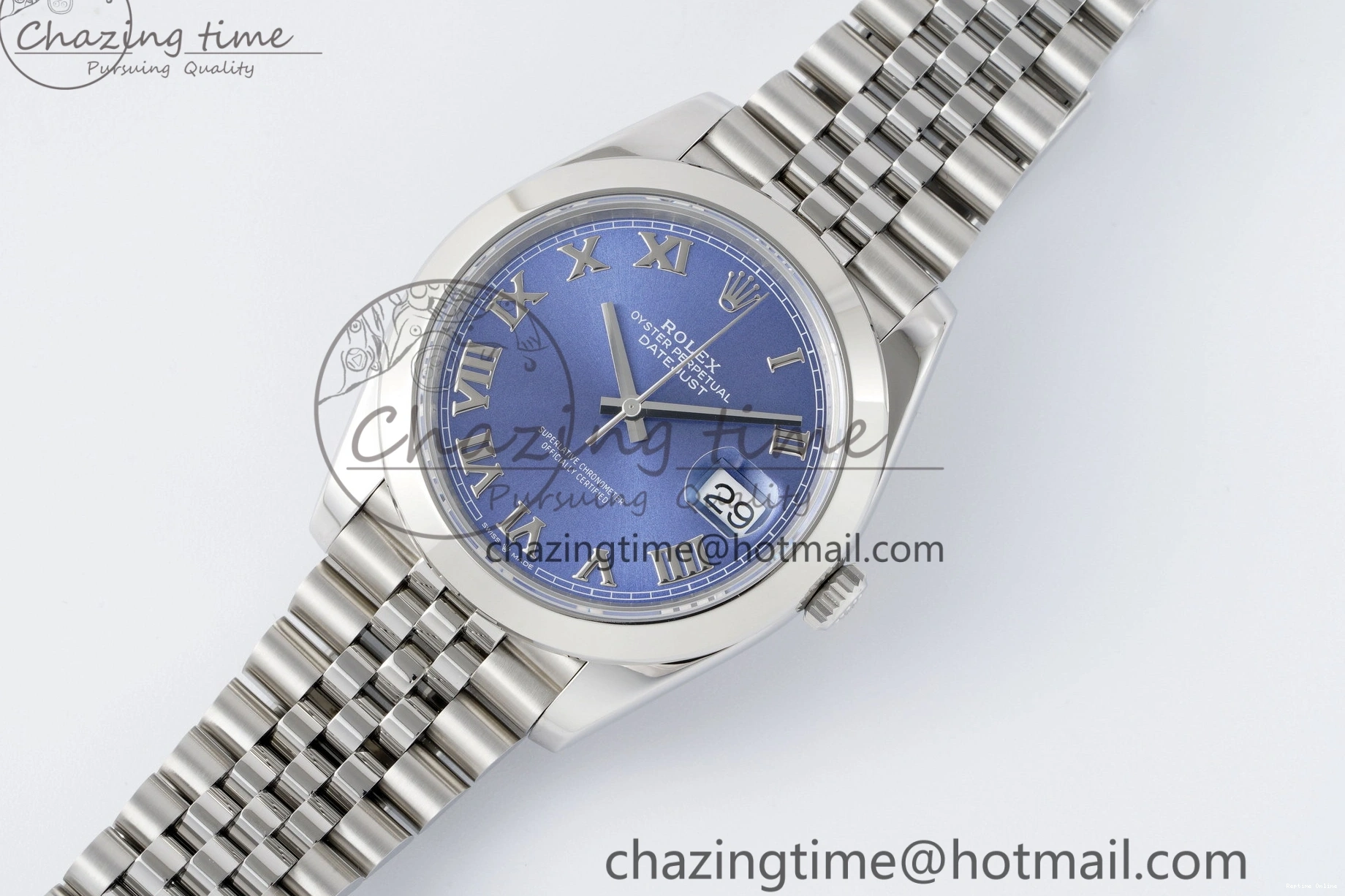 0227 Snug DateJust 41 SS Polished Bezel KING 1:1 Best Edition 904L Steel Blue Roman Dial on Jubilee Bracelet VR 2213